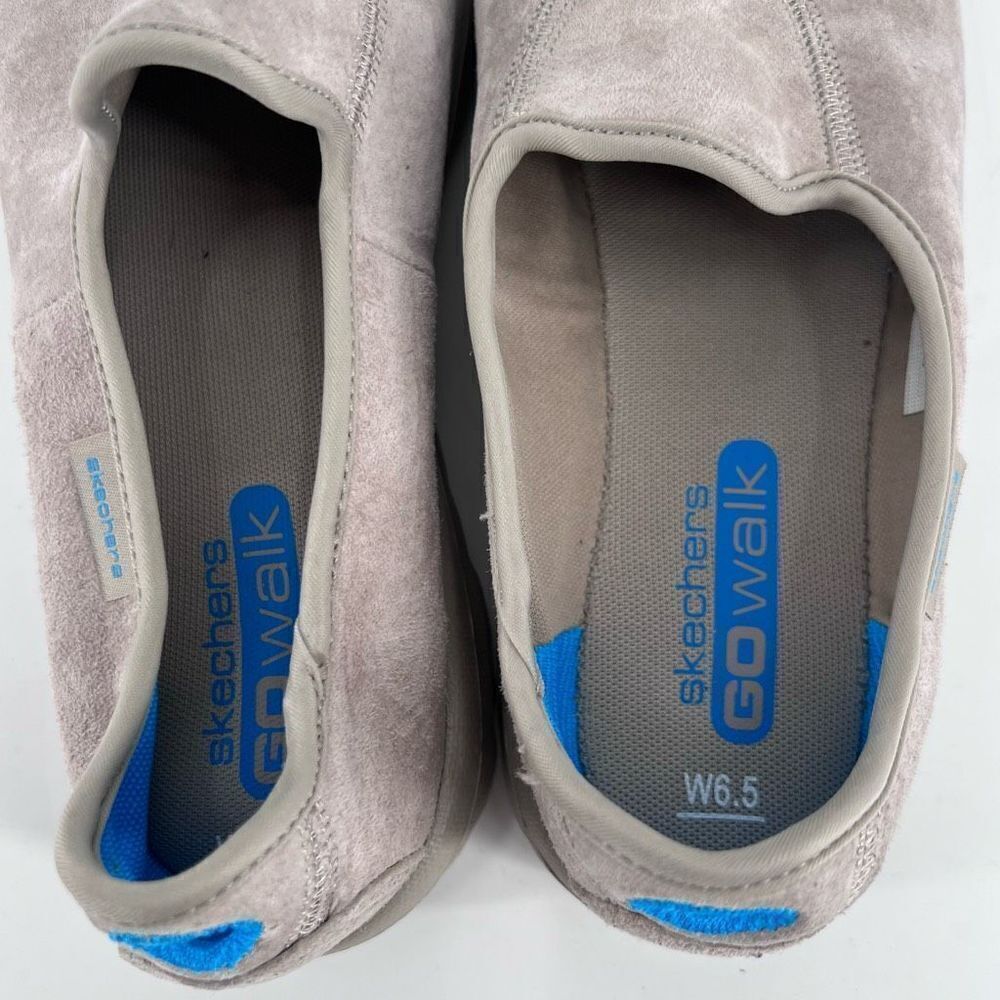 Skechers Women's Go Walk Suede Leather Slip-On Comfort Sneaker Shoes Gray Sz 6.5 - Picture 11 of 12